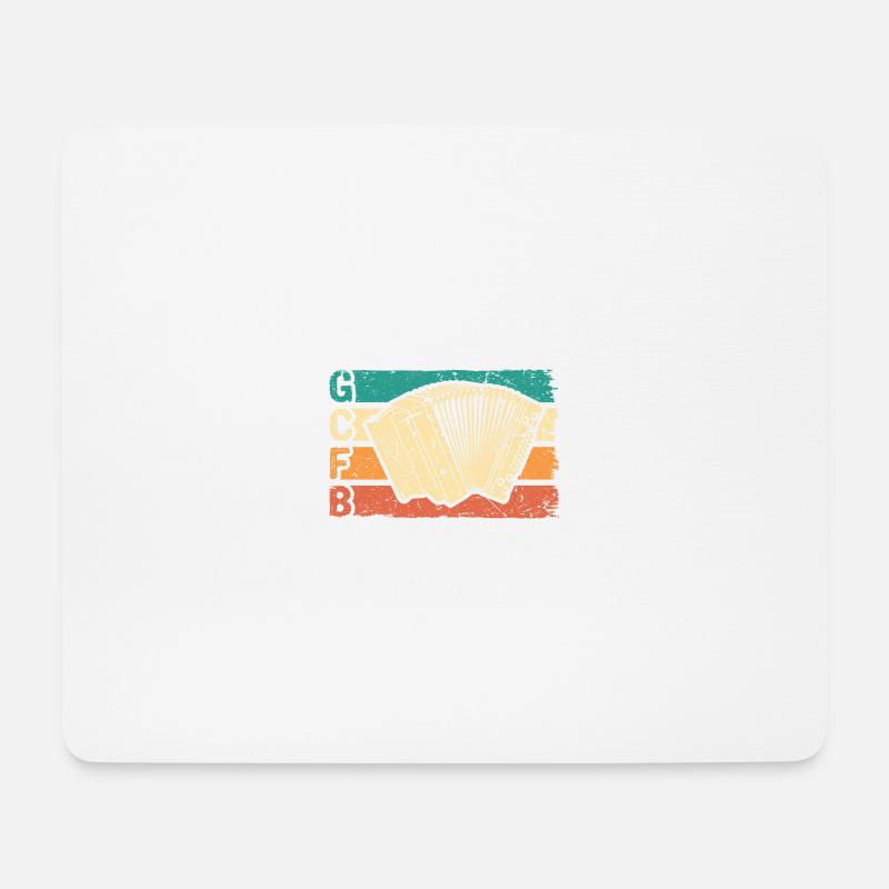 Retro Steirische Harmonika GCFB, Quetschn - Mousepad (Querformat) - Weiß