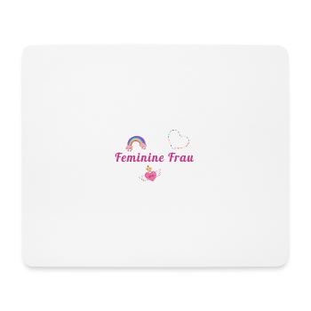 Feminine Woman, Rainbow, Heart, LGBTQ - Mouse Pad (horizontal) - white - Front