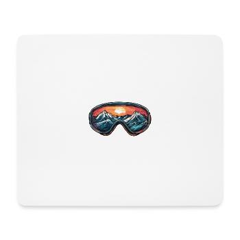 Ski Goggles Mountains Ski - Mouse Pad (horizontal) - white - Front