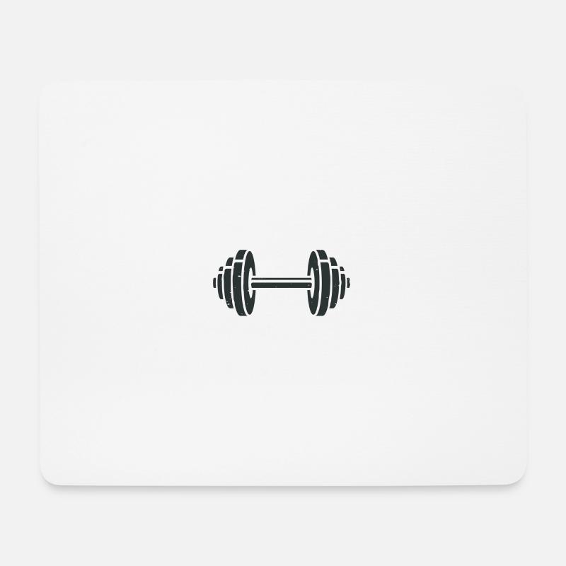 Hantel - Mousepad (Querformat) - Weiß