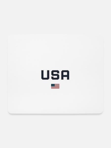 USA mit Flagge - Mousepad (Querformat) - Weiß