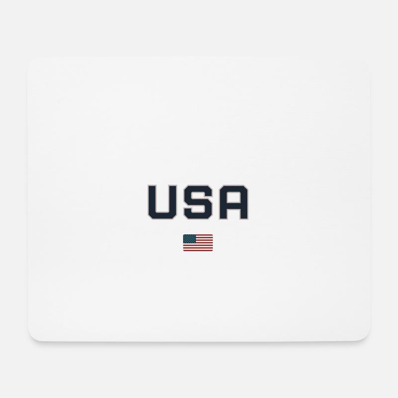 USA mit Flagge - Mousepad (Querformat) - Weiß