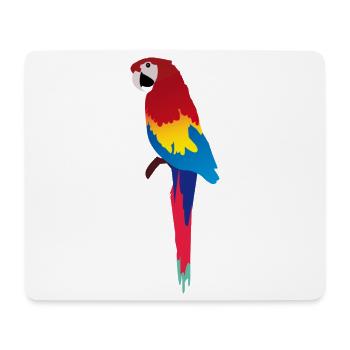 Bunter Papagei Print auf Kleidung - Mousepad (Querformat) - Weiß - Vorne
