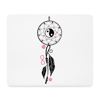 Dreamcatcher aux plumes, aux flûtes - Tapis de souris (format paysage) - blanc - Devant