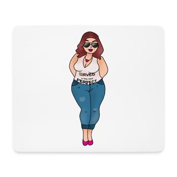 Die Kurve ist das neue Perfekt - Mousepad (Querformat) - Weiß - Vorne
