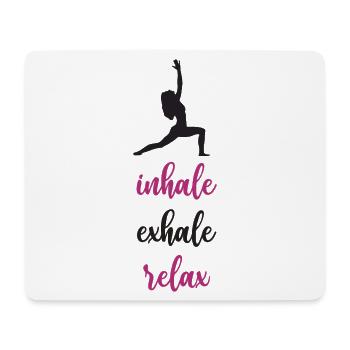 Yoga - Einatmen. Ausatmen. Entspannen. - Mousepad (Querformat) - Weiß - Vorne