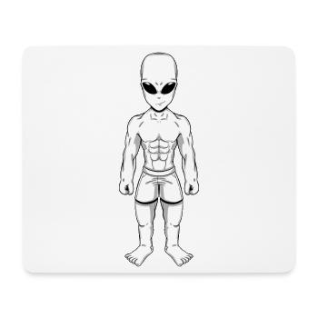 Außerirdischer Muskelheld - Mousepad (Querformat) - Weiß - Vorne