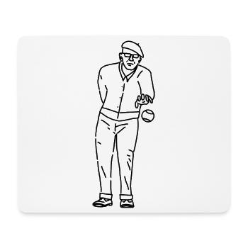 Joueur de pétanque gaucher - Tapis de souris (format paysage) - blanc - Devant