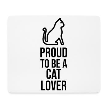 Proud to be a Cat Lover - Minimalist Line Art Icon - Mouse Pad (horizontal) - white - Front