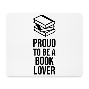 Fier d’être un amoureux des livres - Art au trait minimaliste - Tapis de souris (format paysage) - blanc - Devant