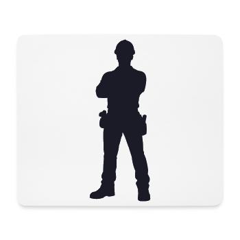Bauheld Silhouette - Tapis de souris (format paysage) - blanc - Devant