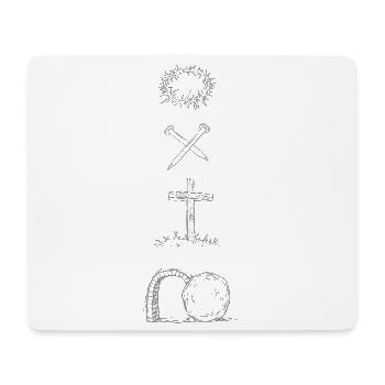Vom Kreuz zur Auferstehung - Mousepad (Querformat) - Weiß - Vorne