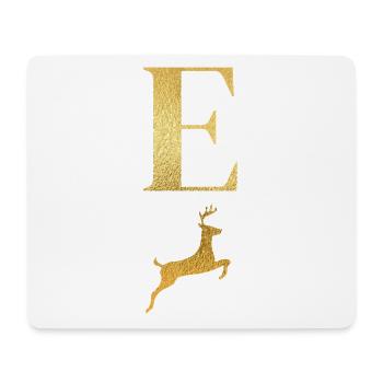 Letter e golden deer - gift idea - Mouse Pad (horizontal) - white - Front