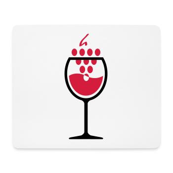 02 Glas Wein Weintrauben - Mousepad (Querformat) - Weiß - Vorne