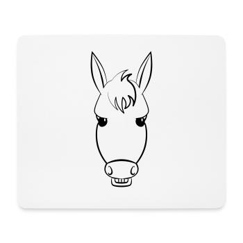 Un âne souriant montre ses dents - Tapis de souris (format paysage) - blanc - Devant