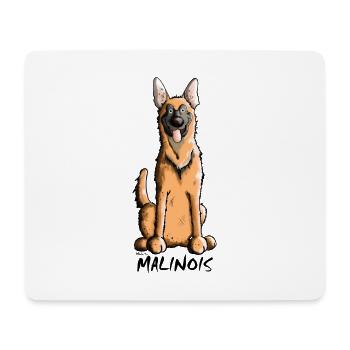 Funny Malinois - Belgian Shepherd Dog - Mouse Pad (horizontal) - white - Front
