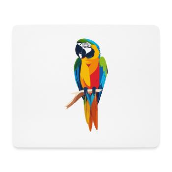 Bunter Ara Papagei auf Ast Farbexplosion Motiv - Mousepad (Querformat) - Weiß - Vorne