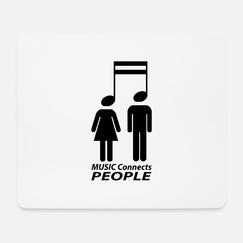 music connects people - Mousepad (Querformat) - Weiß