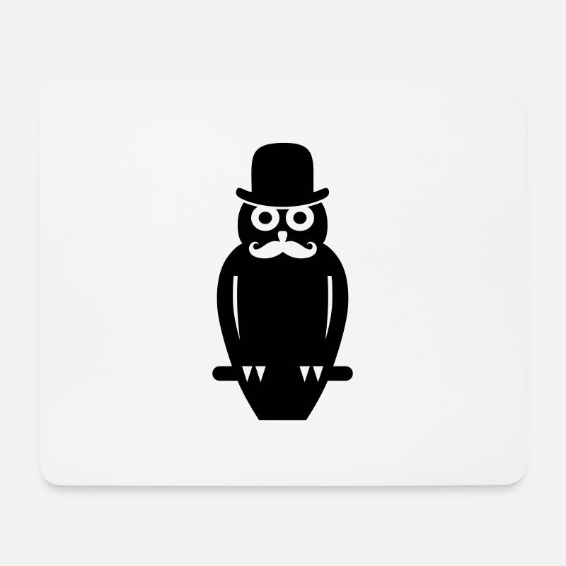 Eule - Mousepad (Querformat) - Weiß