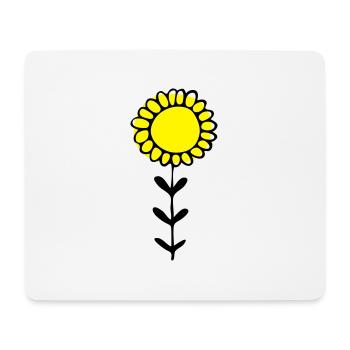 Sunflower Illustration - Mouse Pad (horizontal) - white - Front