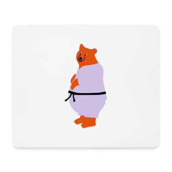 taekwondo bear - Mouse Pad (horizontal) - white - Front