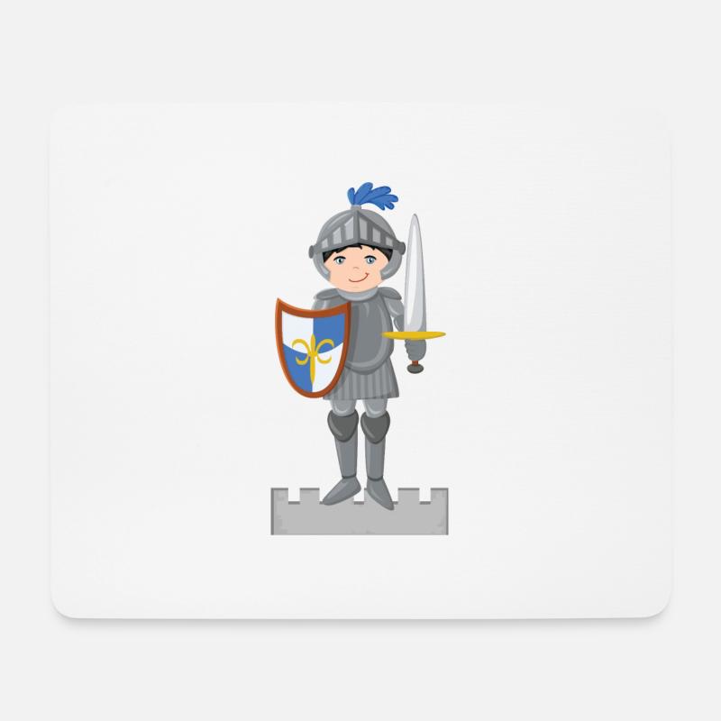 Ritter auf Burg - Mousepad (Querformat) - Weiß