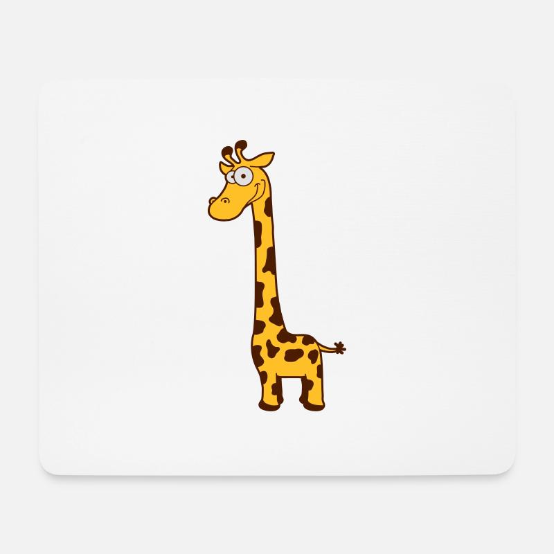 Lustige coole glückliche Giraffe Afrika Tier Comic - Mousepad (Querformat) - Weiß
