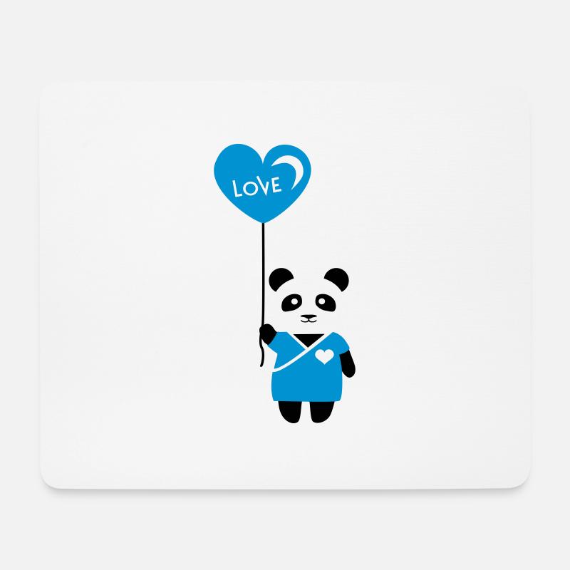 Pärchenshirt "Panda" Junge - Mousepad (Querformat) - Weiß
