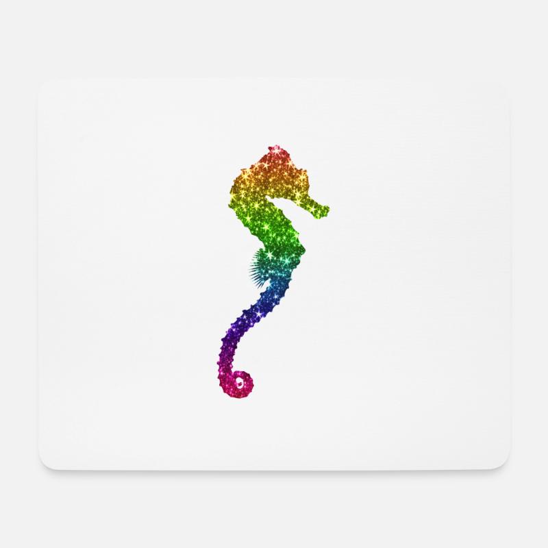Party Seepferdchen Glitzer - Mousepad (Querformat) - Weiß