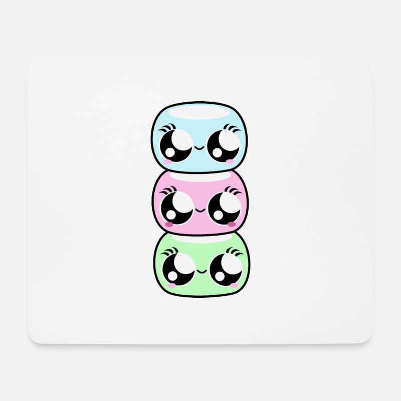 Kawaii Marshmallows - Mousepad (Querformat) - Weiß