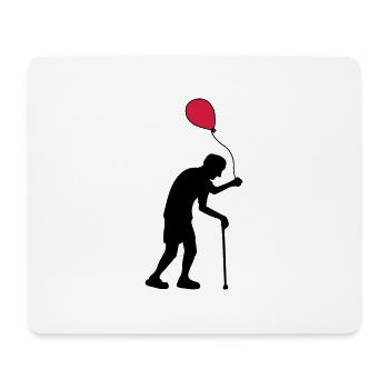 Grand-père avec un ballon - Tapis de souris (format paysage) - blanc - Devant