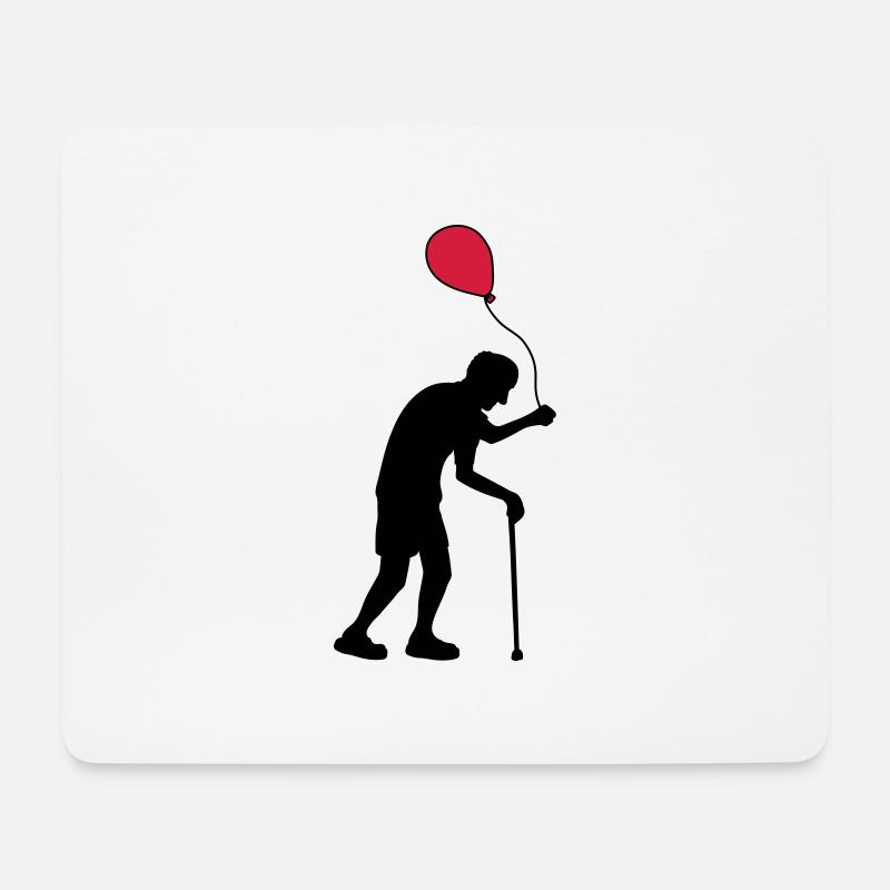 Opa mit Luftballon - Mousepad (Querformat) - Weiß