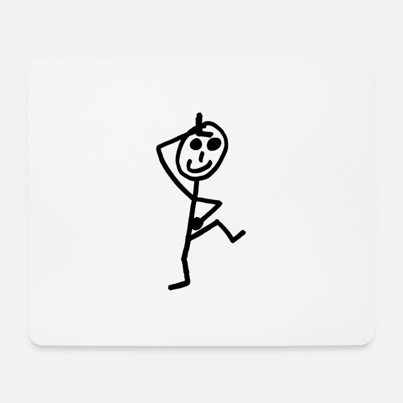 Strichmännchen - Mousepad (Querformat) - Weiß