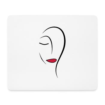 Line Art Face - Mouse Pad (horizontal) - white - Front