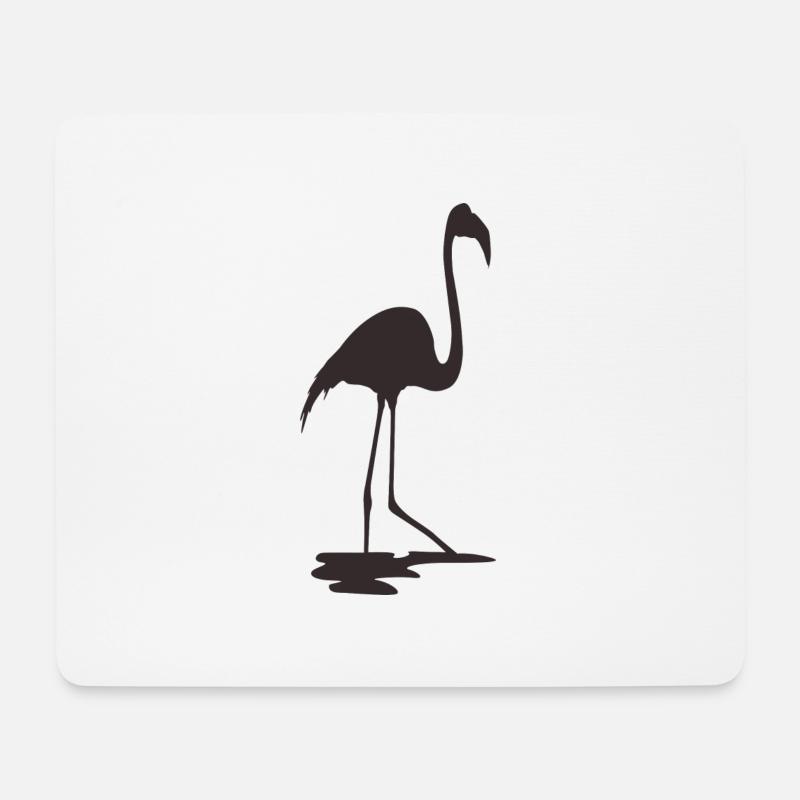 Flamingo Schwarz - Mousepad (Querformat) - Weiß