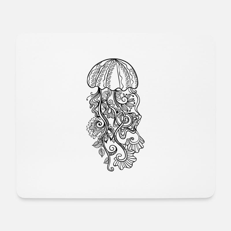 Quallen - Mousepad (Querformat) - Weiß