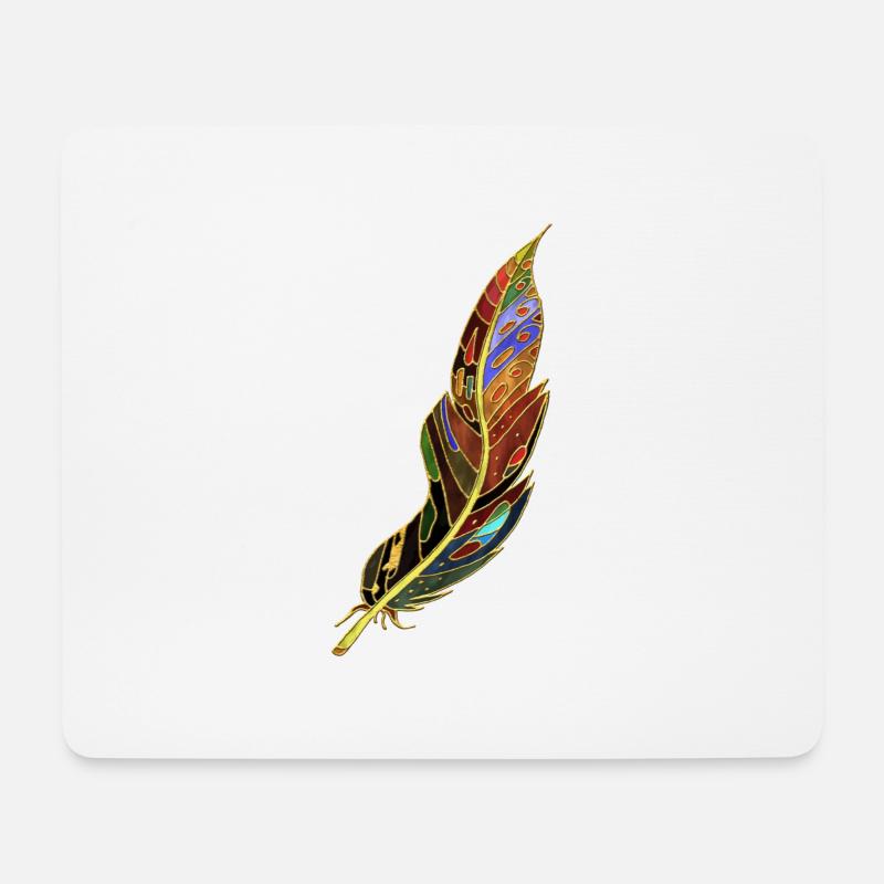 Feder - Mousepad (Querformat) - Weiß
