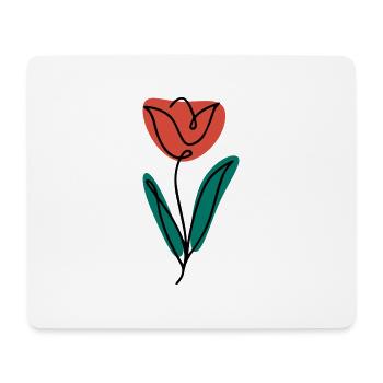 ROSE (Blume) Abstrakte Kunst - Mousepad (Querformat) - Weiß - Vorne