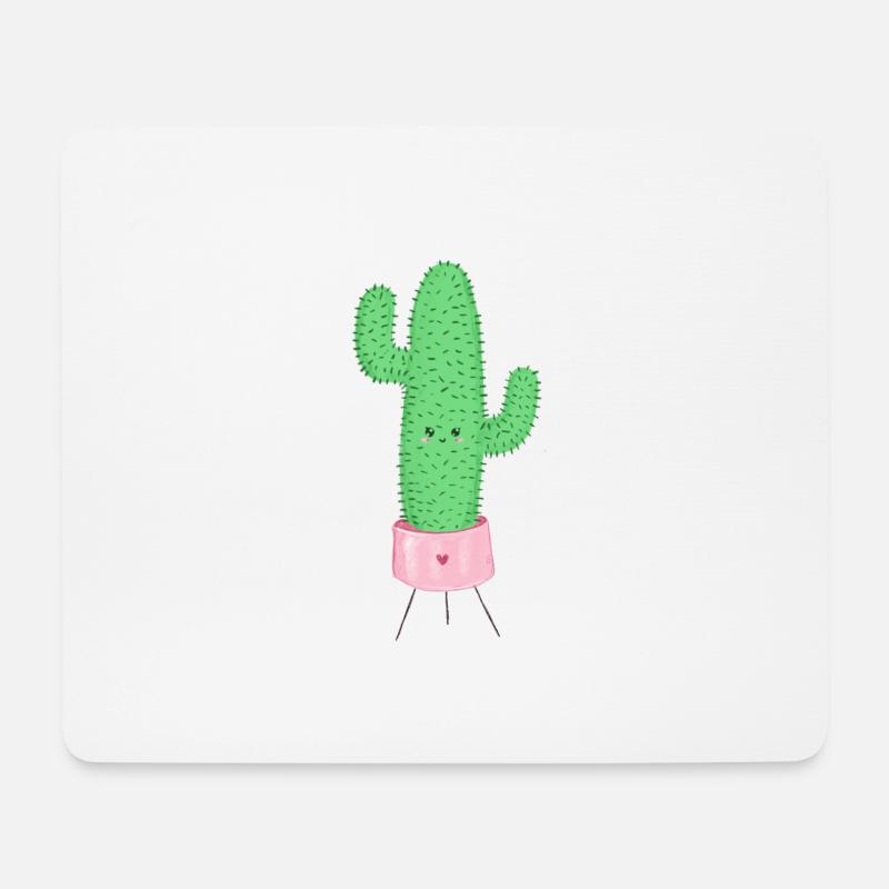 Süßer Kaktus - Mousepad (Querformat) - Weiß