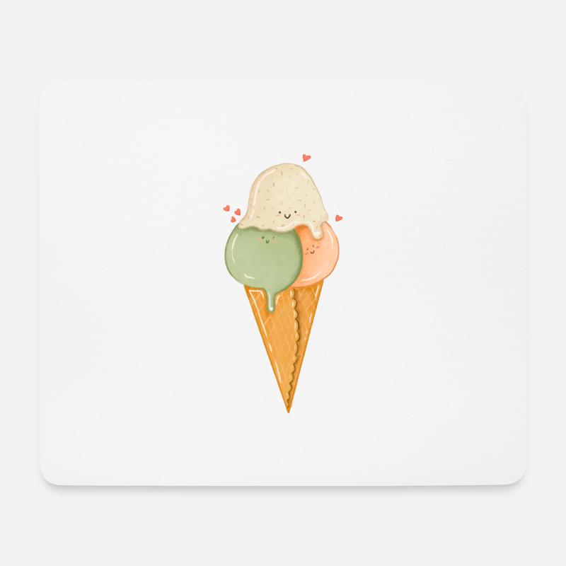 Süßes Eis Summervibes - Mousepad (Querformat) - Weiß