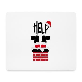 Père Noël - HELP - Tapis de souris (format paysage) - blanc - Devant