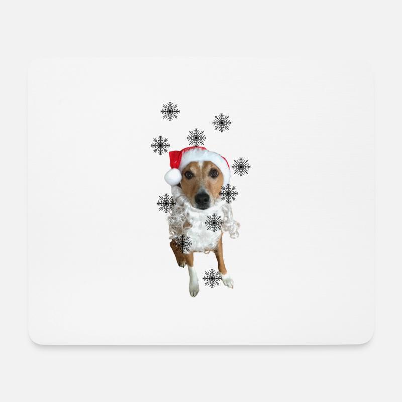 Weihnachts Hund / Schnitzel - Mousepad (Querformat) - Weiß