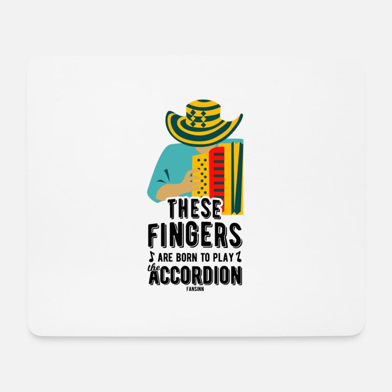 Born To Play The Accordeon - Mousepad (Querformat) - Weiß
