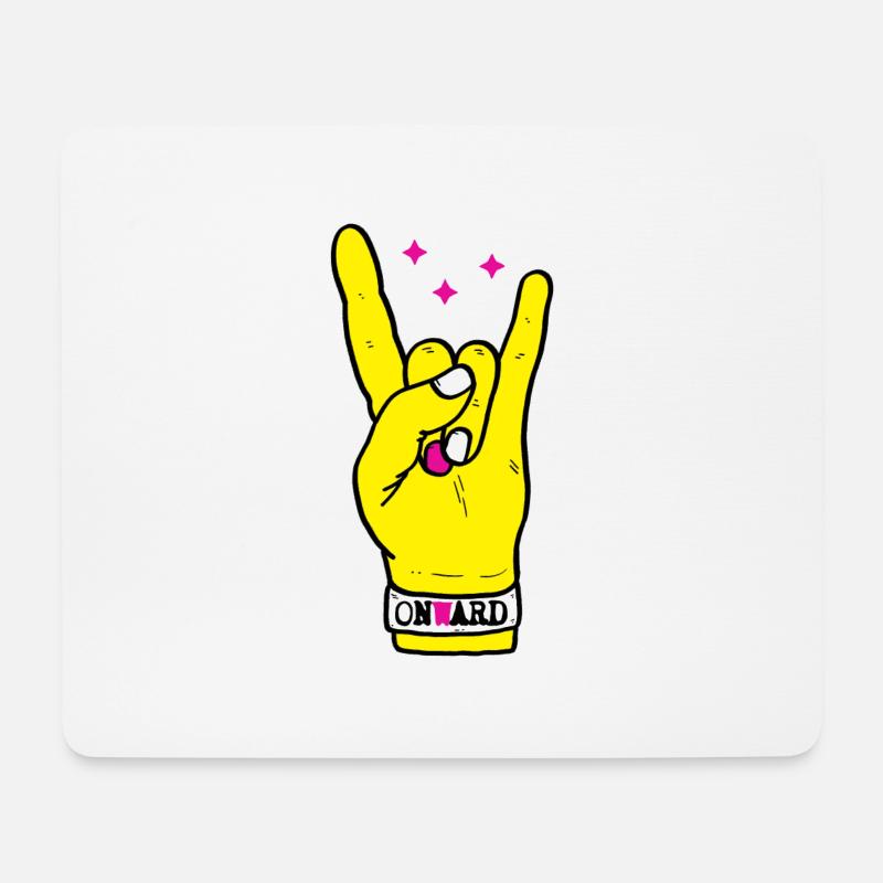 Weiter gehts - Punk Hand - Mousepad (Querformat) - Weiß