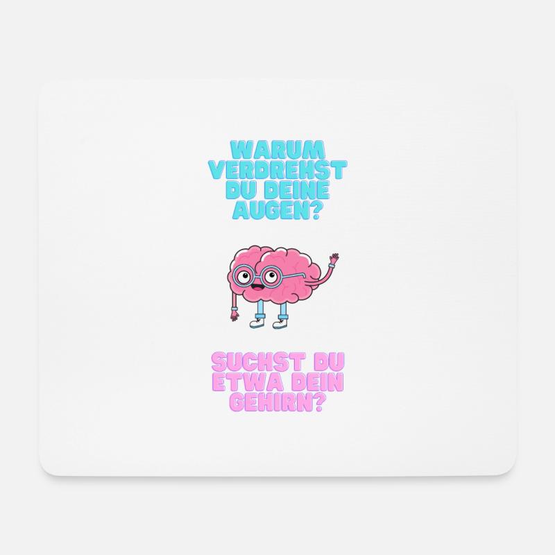 Augen verdrehen Gehirn - Mousepad (Querformat) - Weiß