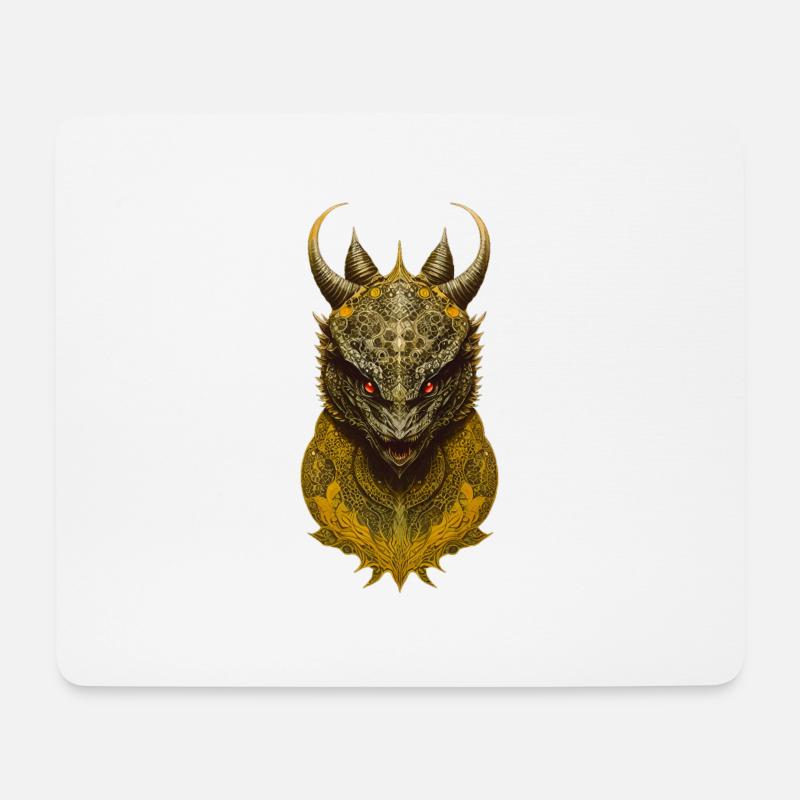 Dämon mit Hörnern - Mousepad (Querformat) - Weiß
