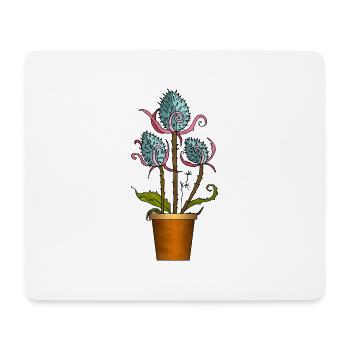 Fleur - Tapis de souris (format paysage) - blanc - Devant