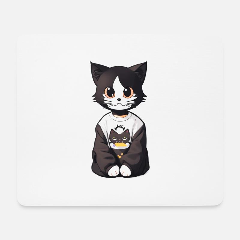 Katwaii to Cute Kitten - Mouse Pad (horizontal) - white