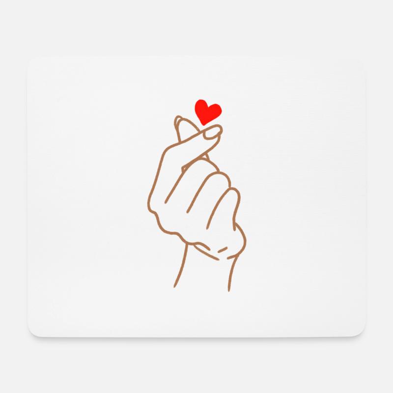 Symbole d’amour K-pop - Tapis de souris (format paysage) - blanc