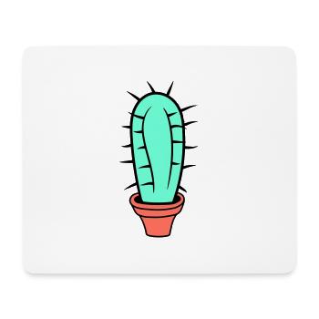 Kleiner Kaktus Stacheln Wüsten Kakteen Blumentopf - Mousepad (Querformat) - Weiß - Vorne